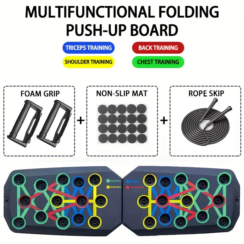 Ultimate Foldable Push-Up Board: Portable Multifunctional Fitness Equipment for Chest, Abs, Arms, and Back Training