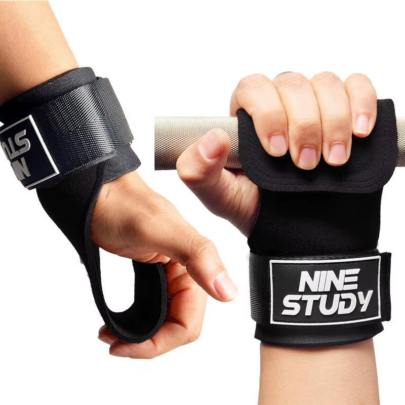 Premium PU Leather Gym Gloves with Wrist Straps for Weightlifting & Training